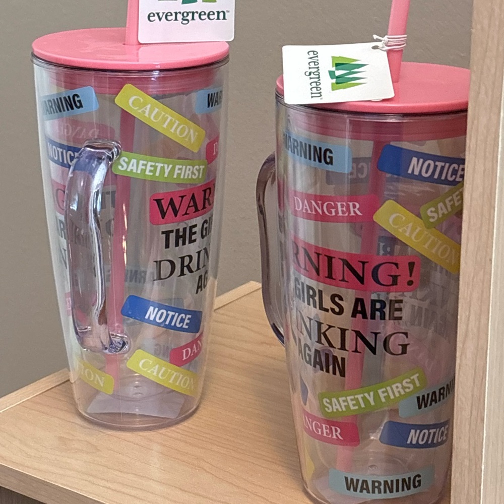 Evergreen Pink Lid Tumbler Set